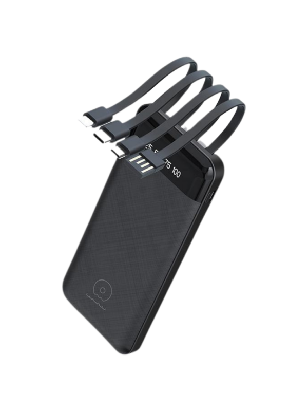 Power Bank WUW Y130 10000mAh Cabos 4 em 1 Display LED