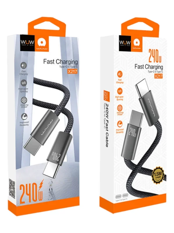 Cabo USB-C para USB-C 240W PD 1,5m Carregamento Rápido Tipo C