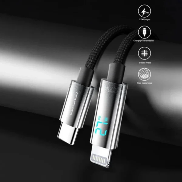 Cabo USB-C para Lightning 27W WUW X215 1m Carregamento Rápido