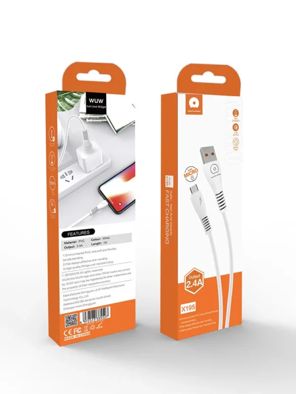 Cabo USB para Lightning WUW X195 1m Carregamento para iPhone