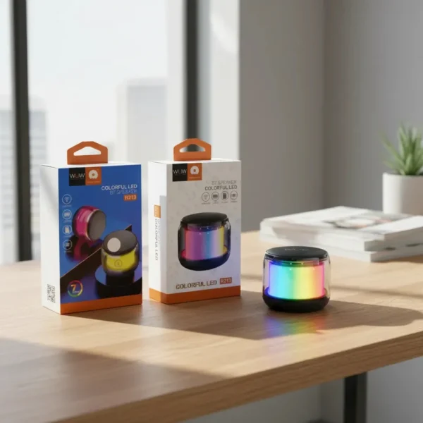 Caixa de Som Bluetooth Portátil WUW R213 LED RGB