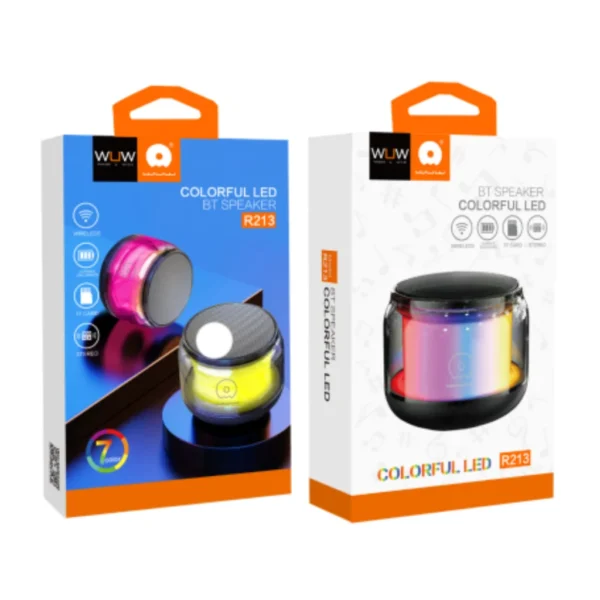 Caixa de Som Bluetooth Portátil WUW R213 LED RGB