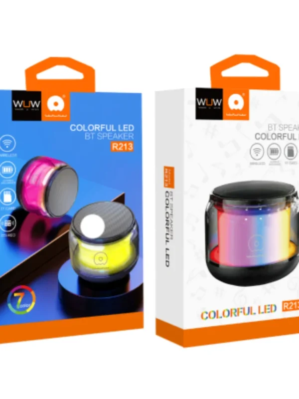 Caixa de Som Bluetooth Portátil WUW R213 LED RGB