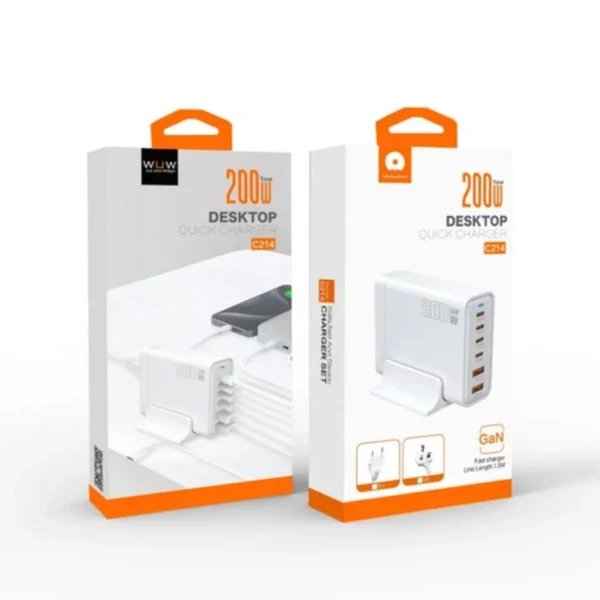 Carregador GaN 200W WUW C214 USB-C Power Delivery