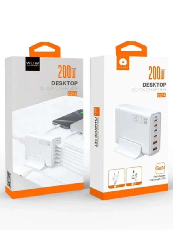 Carregador GaN 200W WUW C214 USB-C Power Delivery