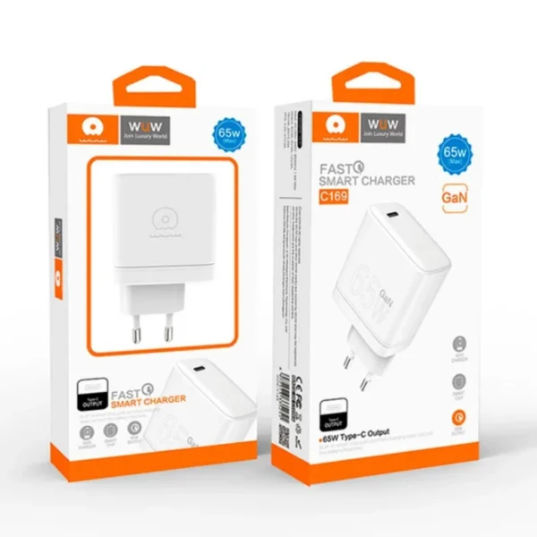 Carregador GaN WUW C169 USB-C Bivolt 65W