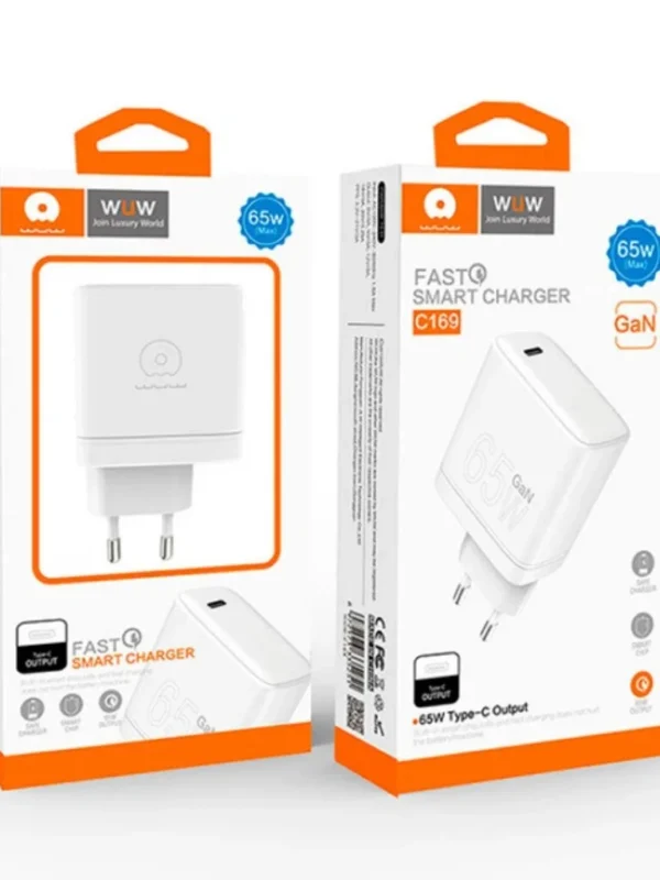 Carregador GaN WUW C169 USB-C Bivolt 65W