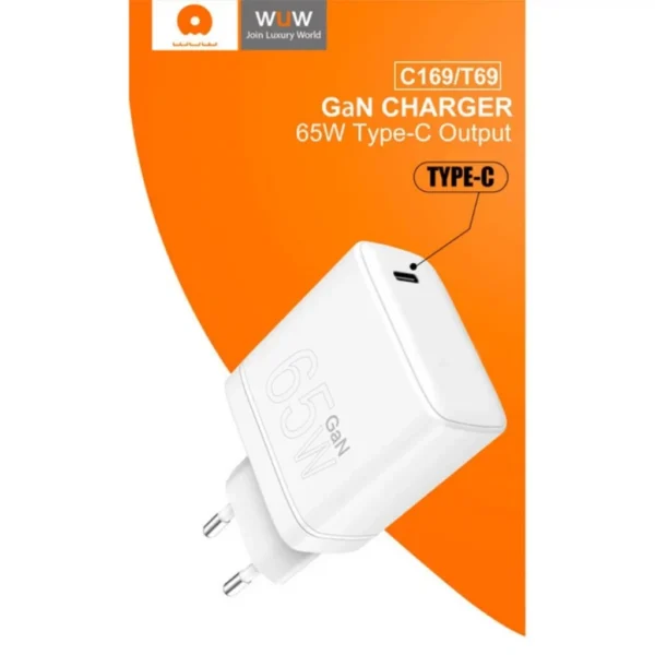 Carregador GaN WUW C169 USB-C Bivolt 65W