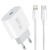 Kit Carregador 20W WUW T79L USB-C com Cabo Lightning