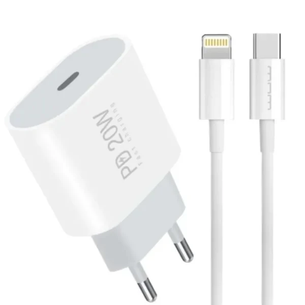Kit Carregador 20W WUW T79L USB-C com Cabo Lightning